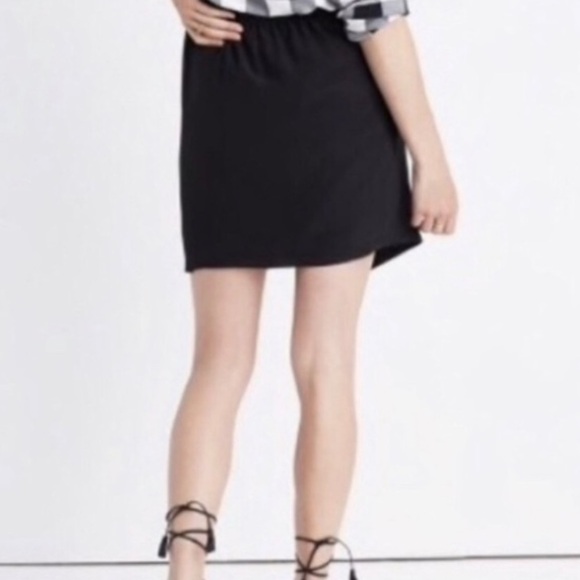 NWT Madewell Parkway Silk Wrap Black Mini Skirt size XS - Picture 4 of 13